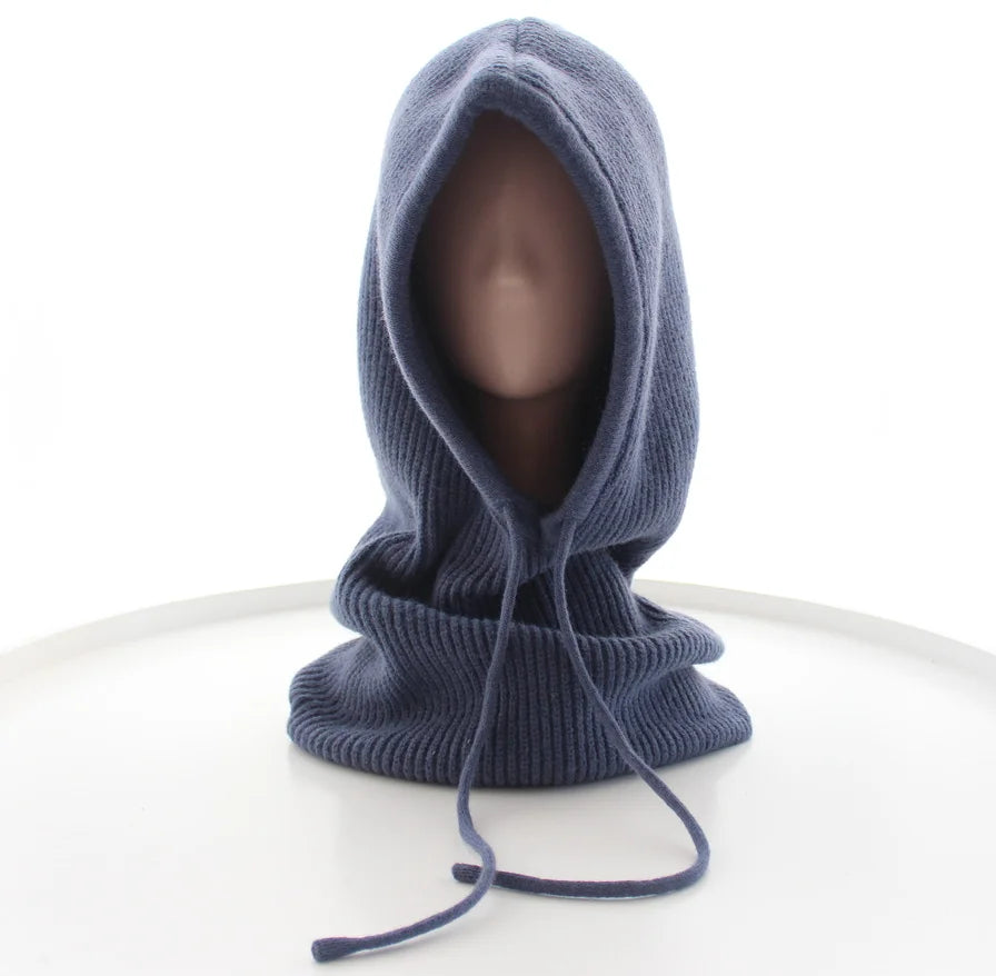 Unisex Men Women Winter Warm Windbreak Balaclava Hooded Knitted Scarf Hat Earflap Hat
