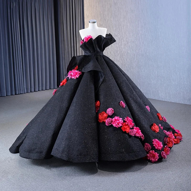 Jancember RSM67547 Luxury Sleeveless Flower Ball Women's Quinceanera Dress