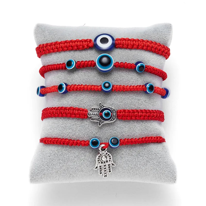 Charm Lucky Hand Braided Red Rope String Devil Eye Turkish Blue Eye Beaded Bracelet for Men Women Birthday Gift