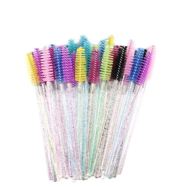 Disposable Mascara Wands Makeup Brushes 25/50pcs Eyeashe Eyebrow Brushes Nylon Silicone Makeup Brushes Eyelash Extension Tools