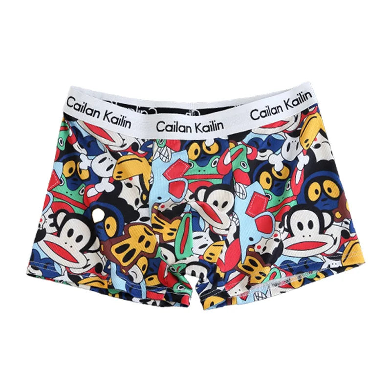 Wholesale Men's Printed Cotton Panties Loose Personality Boxer Briefs Comfortable Breathable Comfortable Boxer Shorts