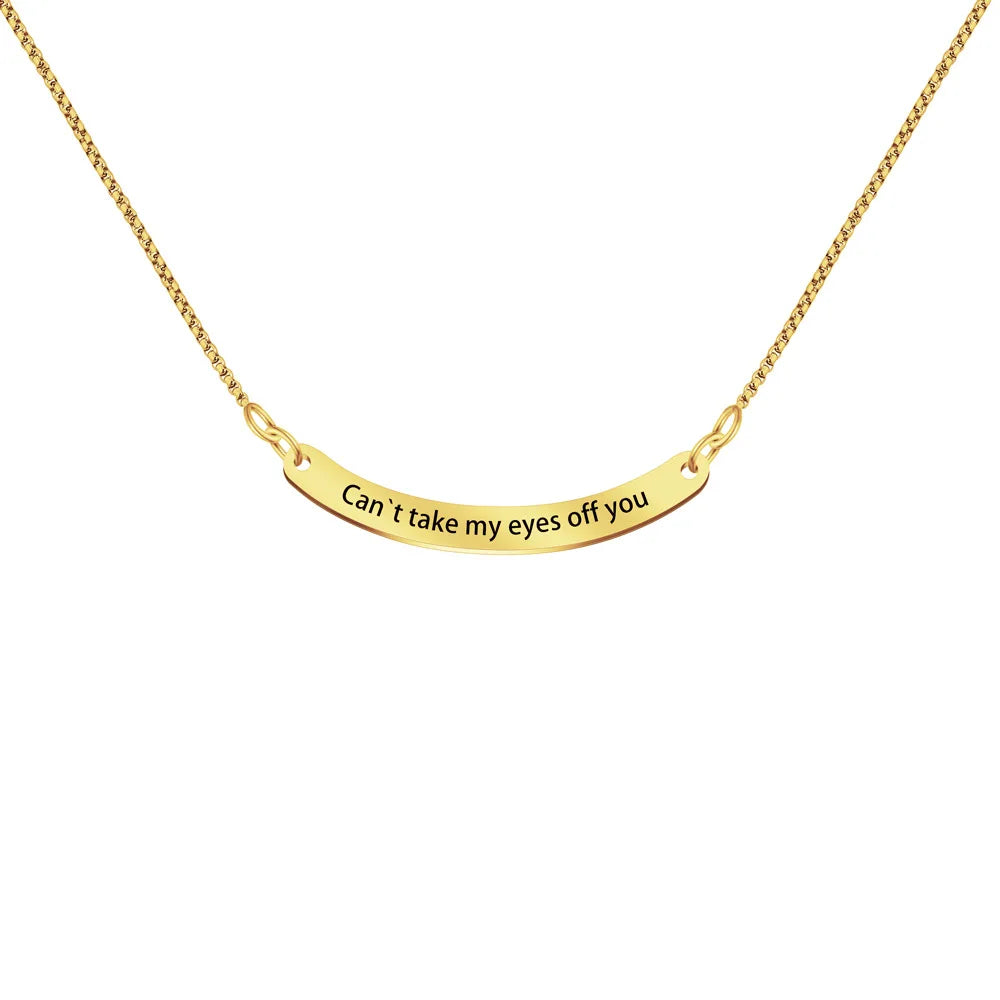 4*42mm Cant Take My Eyes Off You Luxury Choker Necklaces Stainless Steel Necklace for Women