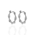 Minimalist and Versatile Mobius Texture S925 Sterling Silver Twisted Hoop Earrings for Women