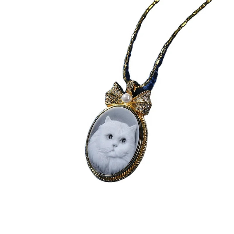 Heizun Factory in Stock Animal Cat Charm Pendant Necklace for Suit Accessories