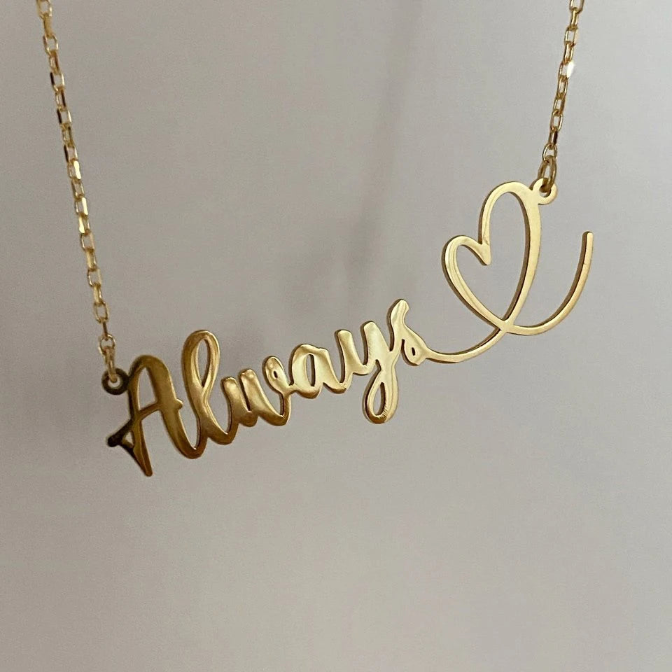 Thin Chain Custom Name Jewelry 18K Gold Name Plate Necklace Personalized Stainless Steel Pendant for Women Decent Gift 1 Buyer