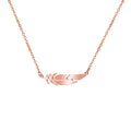 Personalized Stainless Steel Necklace with Gold Plated Feather Leaf Pendant Engraved Letters for Anniversaries