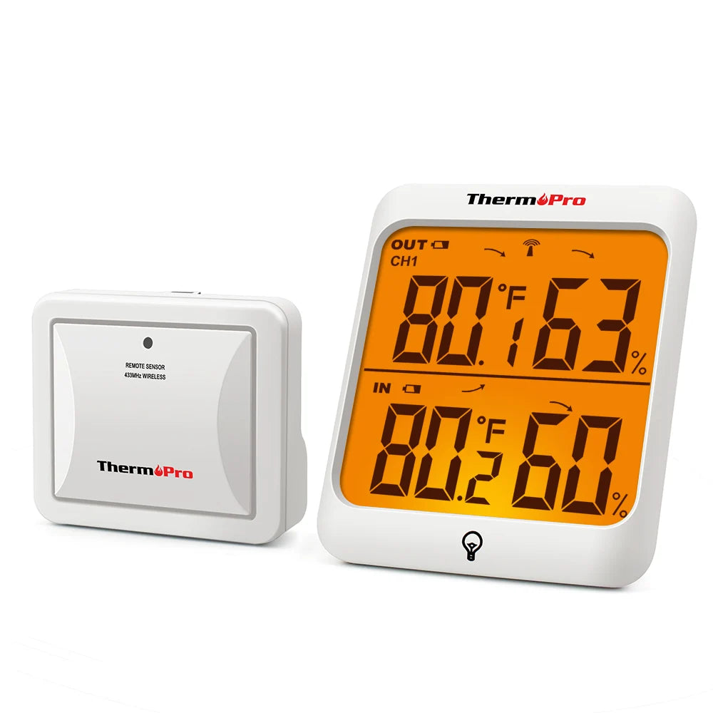 ThermoPro TP63C Wireless Digital Indoor and Outdoor Thermometer Hygrometer Made of Durable Plastic