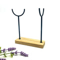 Wholesale Natural High Quality Wooden Metal Crafts Stand Wooden Metal Base Carved Crystal Wand Holder for Wand Bracelet Base