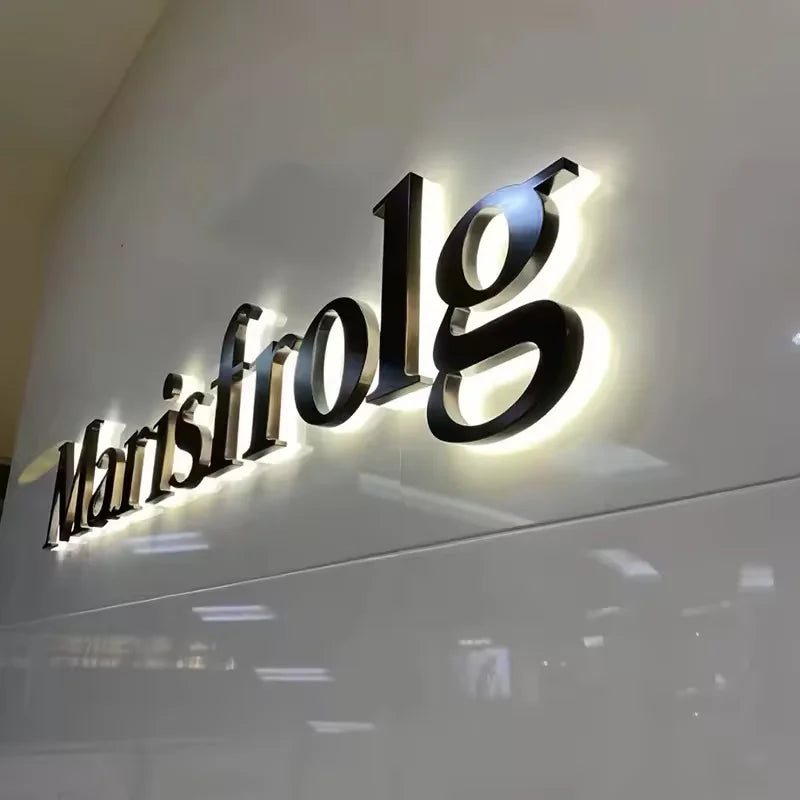 Wholesale Led Light up Letters Advertising Company Logo Metal Backlit Letters Sign in With Led Signboard
