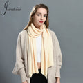 Jxwatcher Factory Sale Stretchy Luxury Soft Cashmere Shawls Cape Breathable Plain Warm Wholesale Custom Knitted Wool Shawl Women