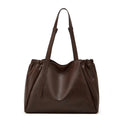 Women's Retro Soft Leather Tote Bag Large-Capacity Office Handbag for All Seasons-Summer Winter Autumn