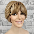4*4 Lace Closure Wig Short Bob Highlight Swiss Lace Wigs Glueless Wigs With Bangs Human Hair Transparent Lace