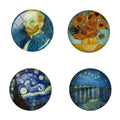 8-30mm Glow in Dark Van Gogh Oil Painting Starry Round Photo Glass Cabochons Dome DIY Jewelry Making Findings Supplies