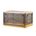 Portable 35L Foldable Plastic Storage Box with Detachable Lid and Wheels 10kg Load Capacity Cloth Organizer for Home Use