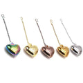 Silver Gold Heart Shape 304 Stainless Steel Tea Infuser Strainer with Chain