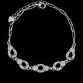 Sterling Silver 4*5mm Semi Mount Bracelet Empty Support Blank Claws Setting S925 Base Holder Without Center Stone Inlay for DIY