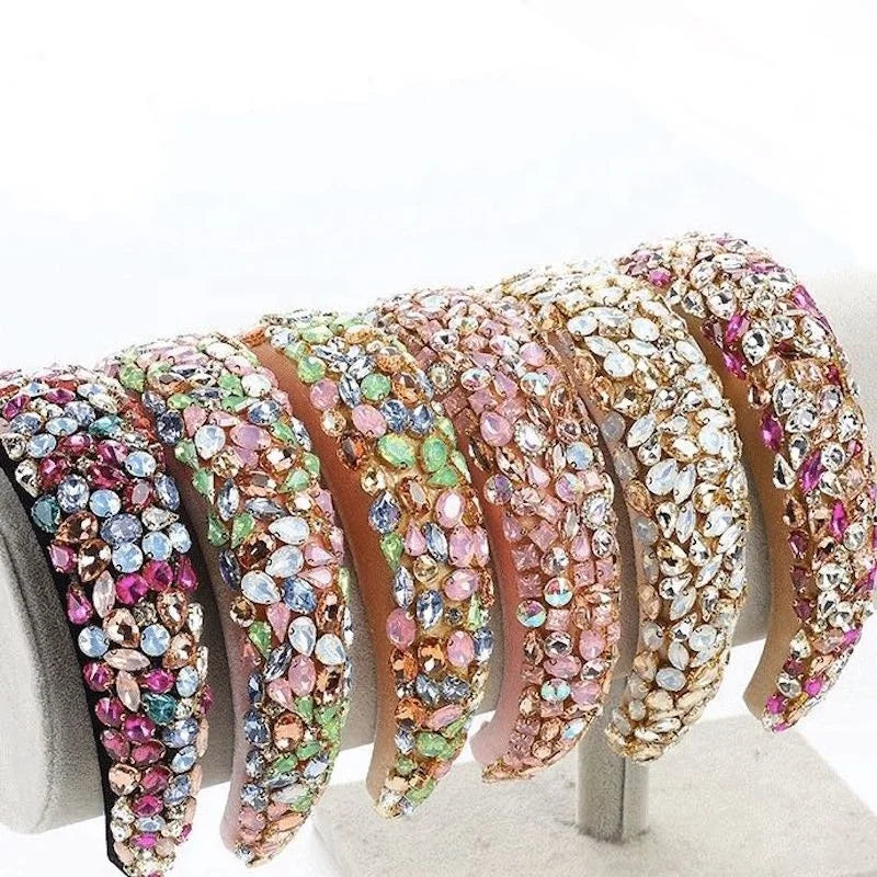 Hot Sale Luxury Bling Diamond Hairband Baroque Rhinestone Headband for Women Wholesale Fashion Jewelry Accessory
