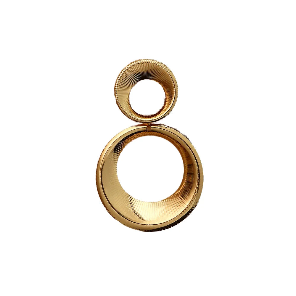 Wholesale Luxury Vintage Large Stainless Steel Drop Earrings for Women New Style Gold Plated Gourd Stud Jewelry