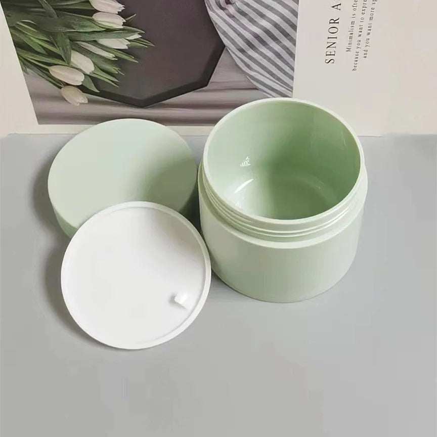 Green Double-layer Cream tank in Stock 120g 150g Cream Jar Frosted Plastic Cosmetic Bottle