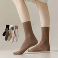 Wholesale Premium Quality Solid Color Bed Socks Women Comfort Mulberry Silk Casual Crew Socks