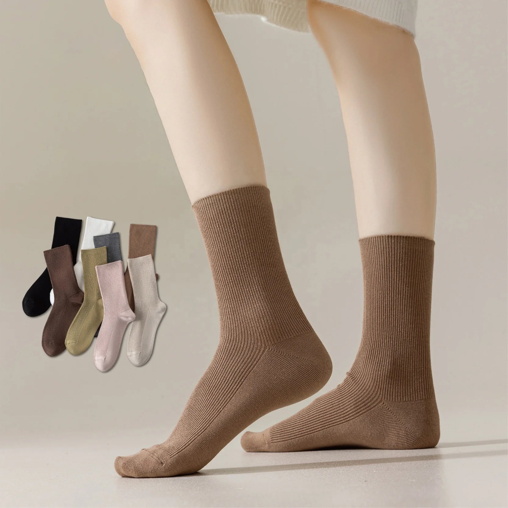 Wholesale Premium Quality Solid Color Bed Socks Women Comfort Mulberry Silk Casual Crew Socks