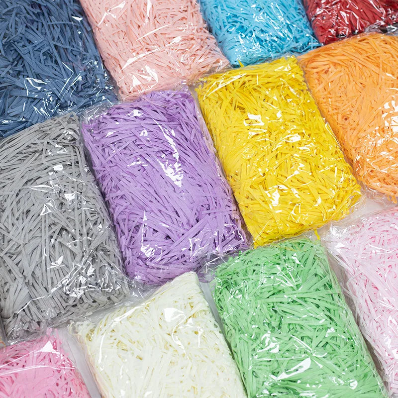 JOYWOOD Wholesale 100g Carat Straw Box Filling Shredded Paper Birthday Gift Box With Hand Gift Box Filling