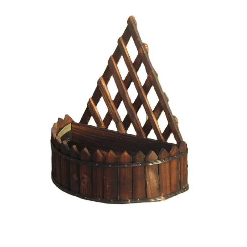 Wooden Wall-mounted Flowerpot for Succulents Garden Planters Hanging Basket Stand for Flowers or Green Plants Carton Packed MegaBDM