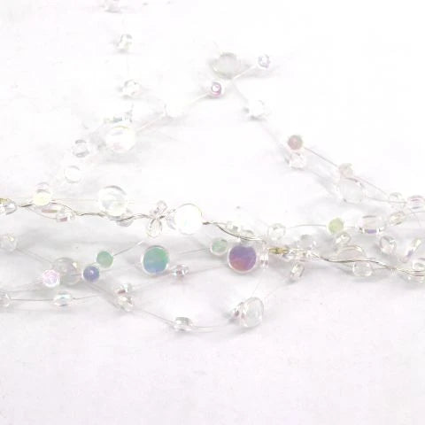 Clear Crystal Button Shape Light up Garland Strand Bead Chain Diy Curtains Acrylic Garland for Wedding Decoration