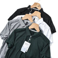 Factory Direct Men's Quick-drying Elastic Reflective Short-sleeved T-shirt Summer Solid Color V-neck Men's Casual Polo Shirt.