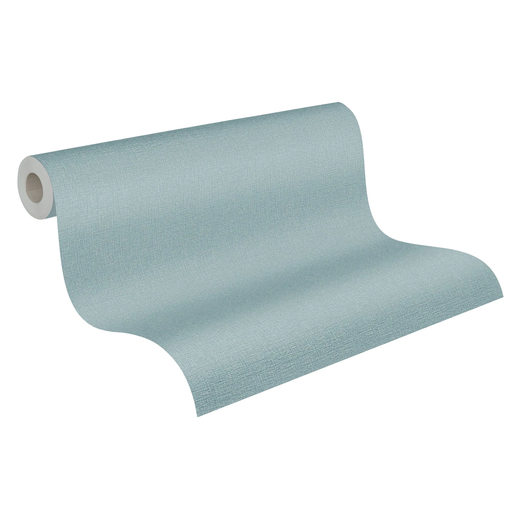 Made Germany Non Woven Vinyl Wallpaper Rolls Solid Plain Blue Turquoise Petrol Linen Look 1005x053m Living Room Hotel School