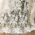 Wholesale Price 3D Flower Lace Embroidered Fabric With Beads and Pearl Luxury Sequins Tulle Bridal Lace Fabric