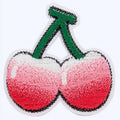 3D Fruit Pattern Cherry Embroidery Cloth Sticker Toothbrush and Computer Embroidery Cartoon Patch with Fabric Material