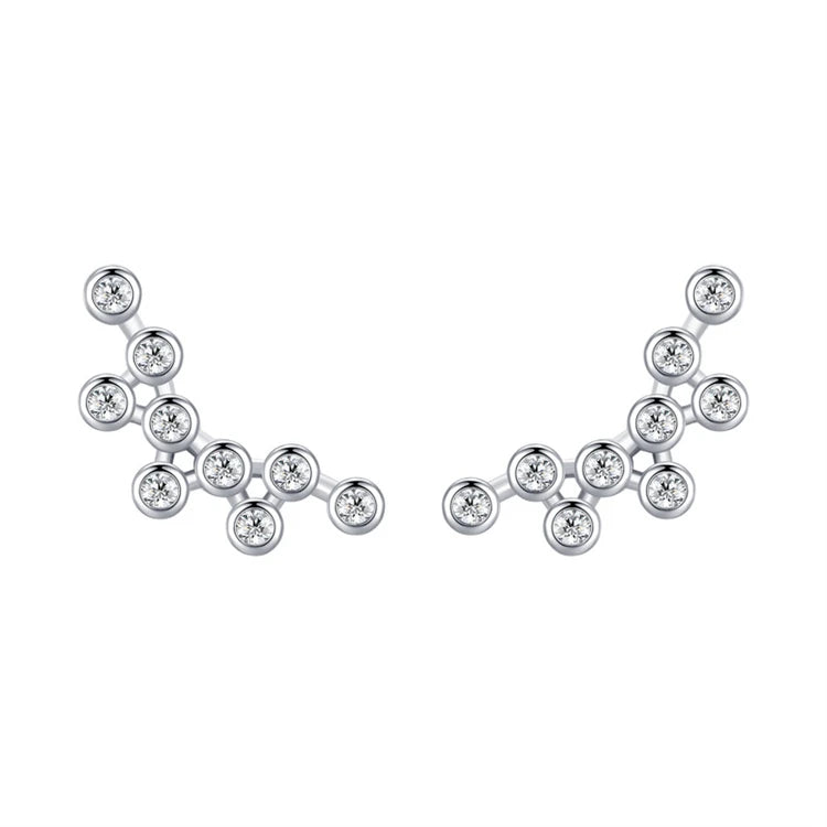 Luxury Minimalist Jewelry 925 Sterling Silver Fashion CZ Diamond Stud Earrings for Women
