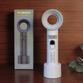 Wholesale Custom logo Color Bladeless Electronic Rechargeable Fan with Battery Level Display  Summer Favors Gift