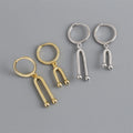 New Trendy U Shape Stick Pendant Hoop Earrings 18k Gold 925 Sterling Silver Fashion Huggie Hoop Earring Women