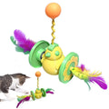 Cat Toys Lovely Entertain Cat Teasing Stick Feather Tumbler Interactive Bird Modeling Plastic Tumbler Metal Pet Cat Toy