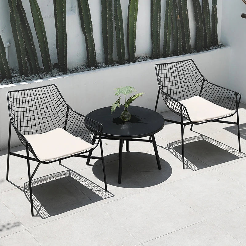 Mingmeng Simple Design Cheap Outdoor Cafe Metal Wire Grid Restaurant Chair Bertoia Garden Furniture With Pu Cushion