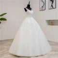 2021 Real Photo Fashion Classic Shiny V Neck Pure White/Ivory Wedding Dresses Lace Applique Brilliant Wedding Gown