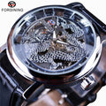 FORSINING GMT938 Dragon Carving Series Skeleton Designer Transparent Back Case Mens Watches Brand Luxury Male Mechanical Watches