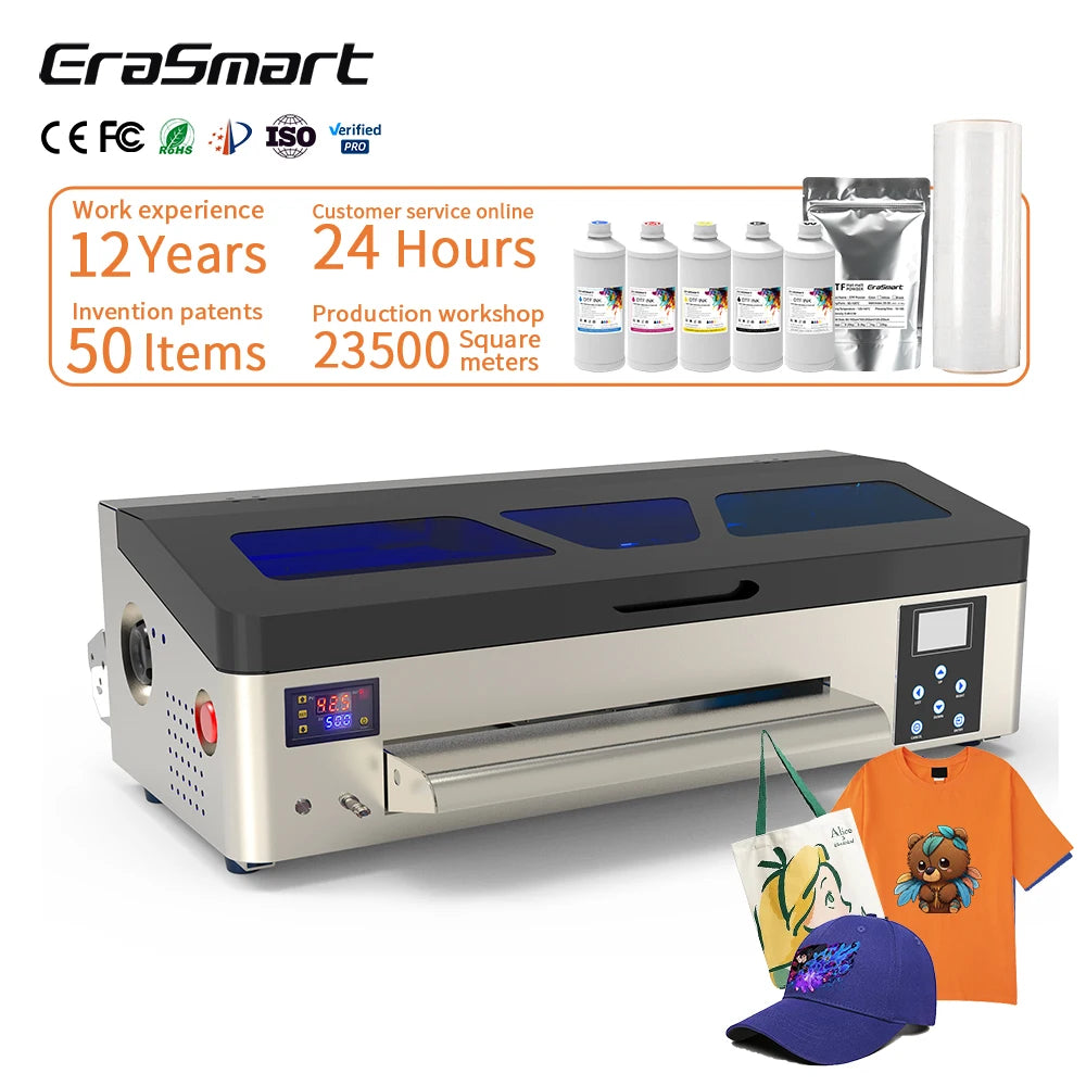 Erasmart New Digital  A3  Max DTF with XP600 Head Direct to Film Printer T Shirt Printing Machine