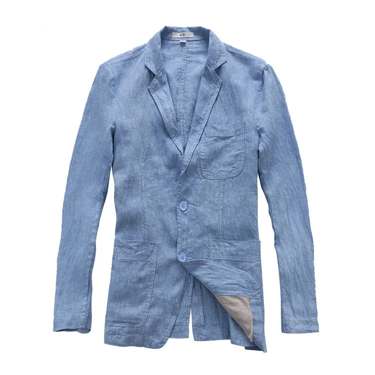 Summer Breathable and Sweat-absorbent High Quality Men's Casual Loose Linen Suit Blazer Men