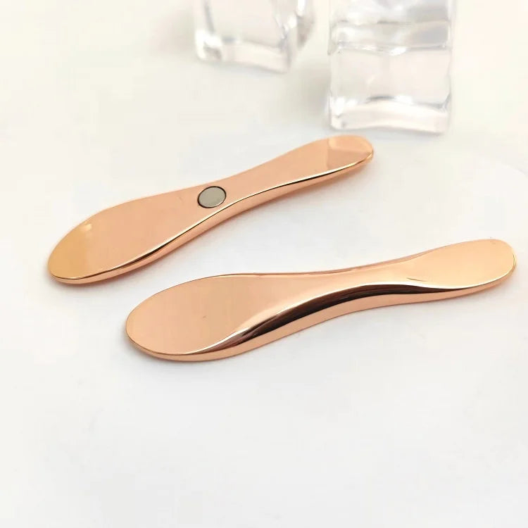 New Design Metal Gold Mask Scoop Makeup Spoon Mini Face Cream Mixing Magnetic Cosmetic Spatula