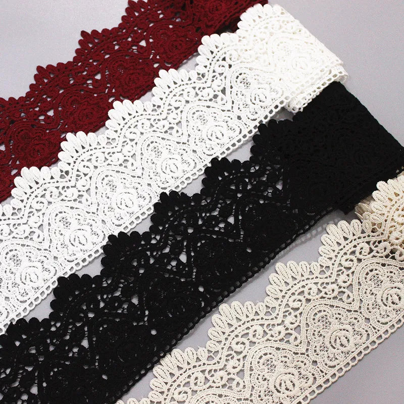 Hot Selling Water Soluble White Embroidery Lace Border Chemical Lace Trim for Wedding Dress