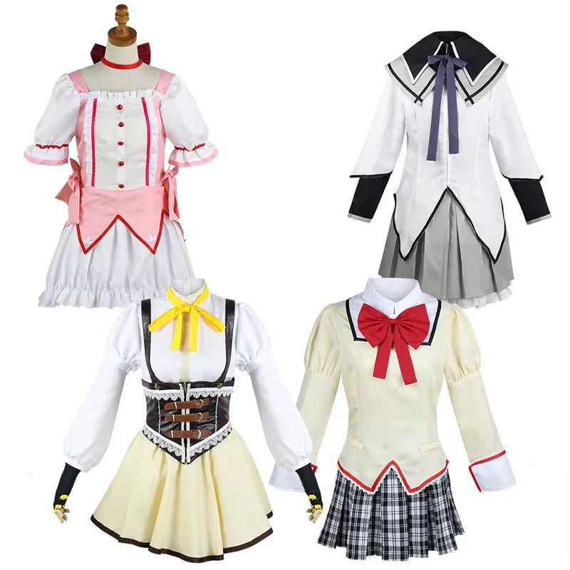 Anime Magic Girl Akemi Homura Cosplay Costume  Puella Magi Madoka Magica Skirts Cartoon Costume Kaname Lolita Dress