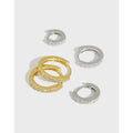 S925 Sterling Silver Mini Micro-inlaid Zircon Hoop Earring Texture Diamond 18K Gold Plated Earrings Fine Jewelry Earring Women