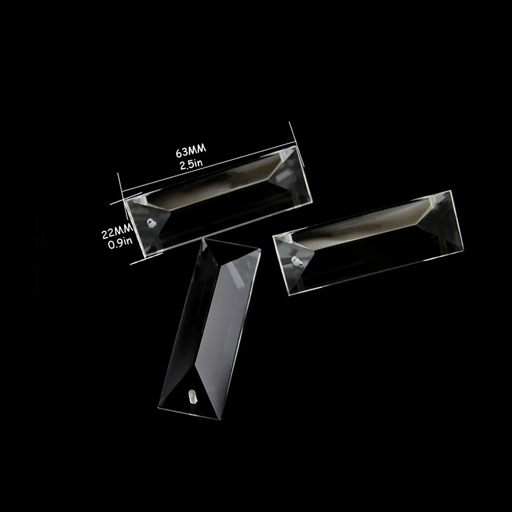 Factory Direct Sale Transparent 22 * 36mm Glass Triangle Belt Prism Lighting Home Decoration Parts