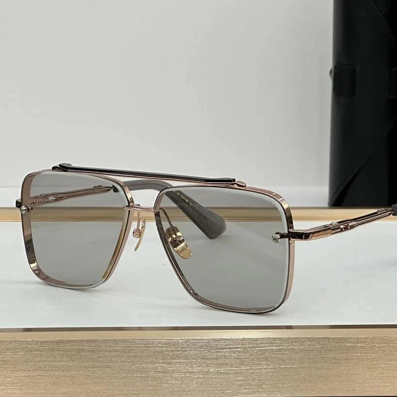 2024 Fashion Top Quality Driving Sunglasses Luxury Brand Designer Glasses Men's Classic square Frame Metal Sunglasses Women