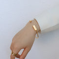 Beimai OEM Armband Geometric Rectangular Brushed Titanium Steel Bangle