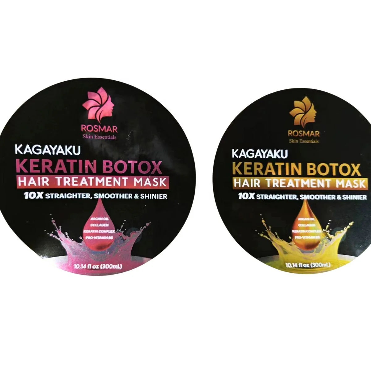 Round Shape Circle Custom Printing Different Flavor Metallic Foil Label Sticker for Hair Treatment Mask