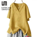 Liu Ming Latest Products Summer Fashion Vintage Women S Clothing Street Casual Elegant Solid Color Tops T Shirt